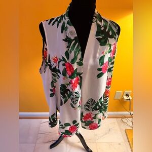 Vince Camuto Asymmetrical Sleeveless Blouse White Cream